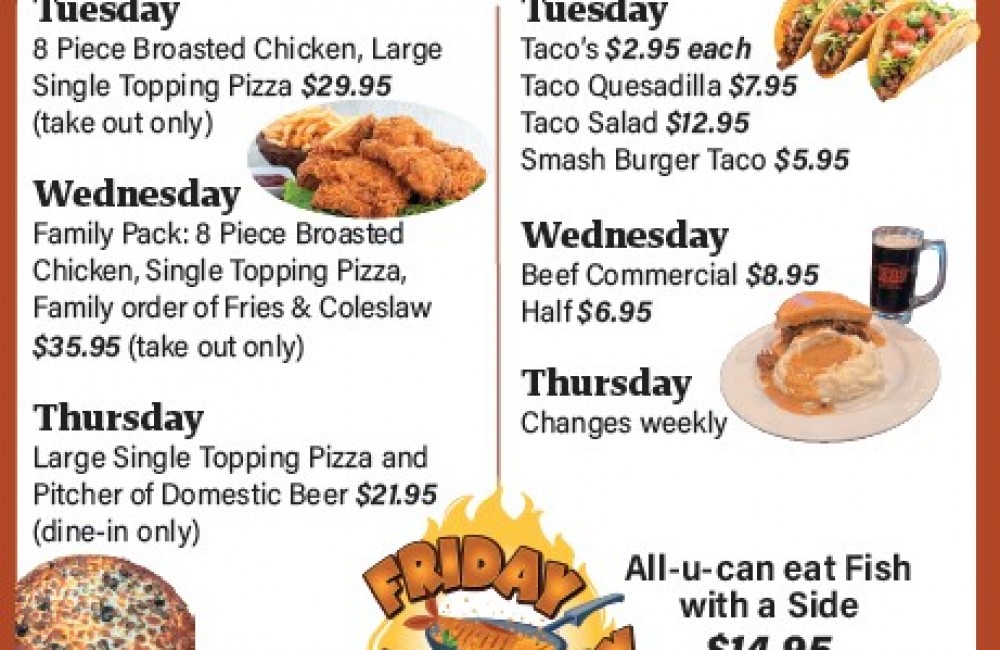 Specials - Daily and Lunch